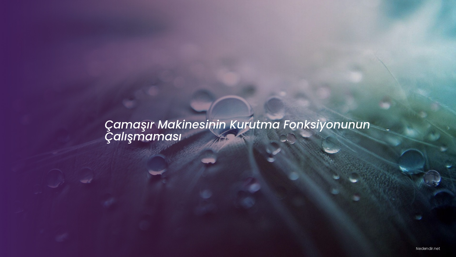 Çamaşır Makinesinin Kurutma Fonksiyonunun Çalışmaması