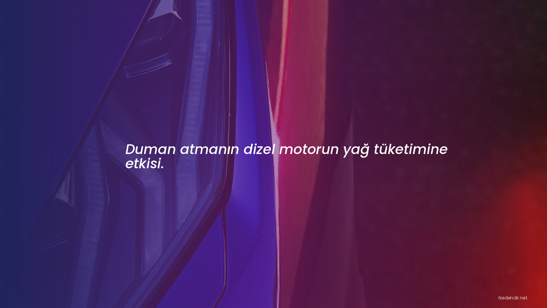 Duman atmanın dizel motorun yağ tüketimine etkisi.