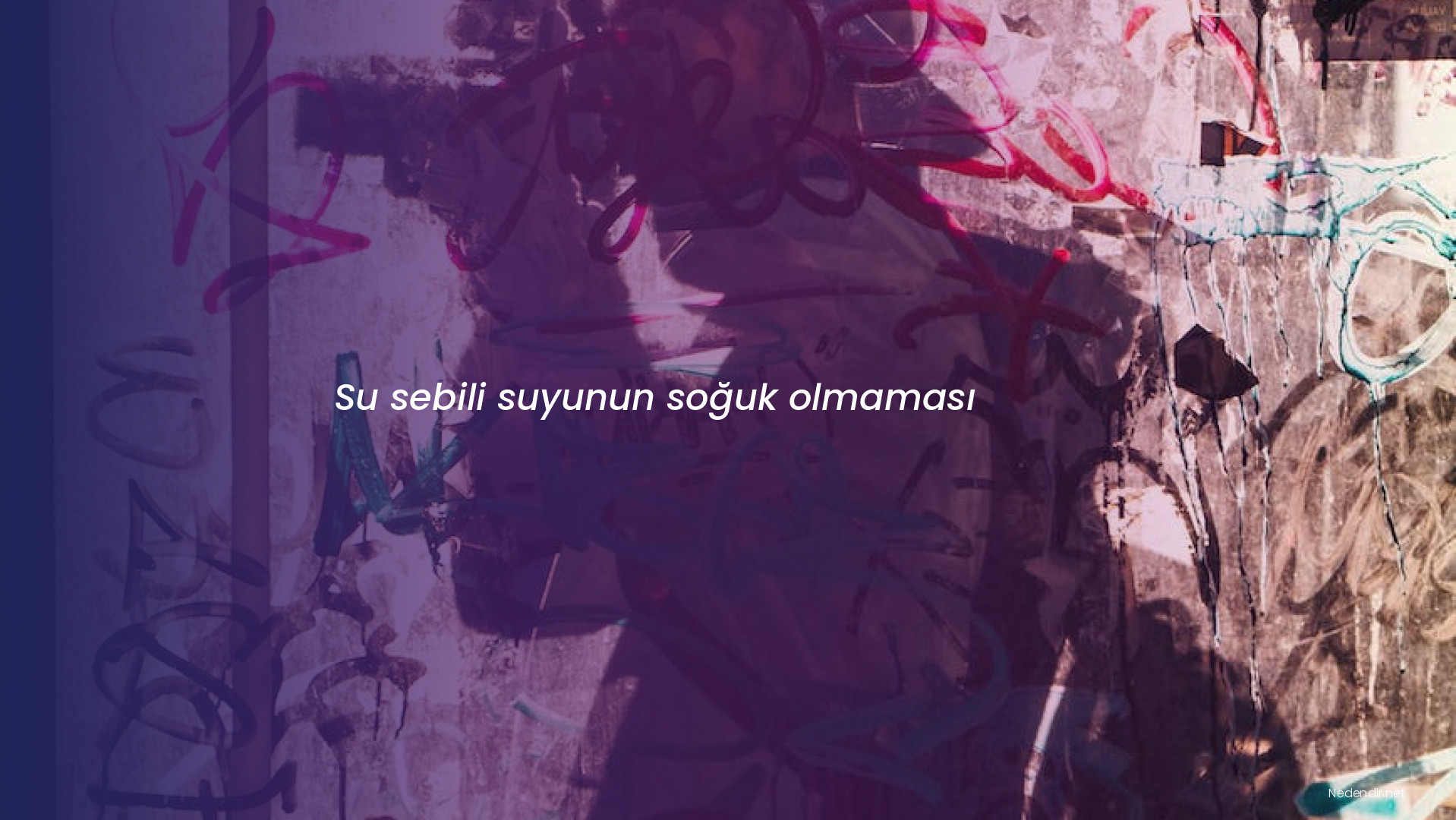 Su sebili suyunun soğuk olmaması