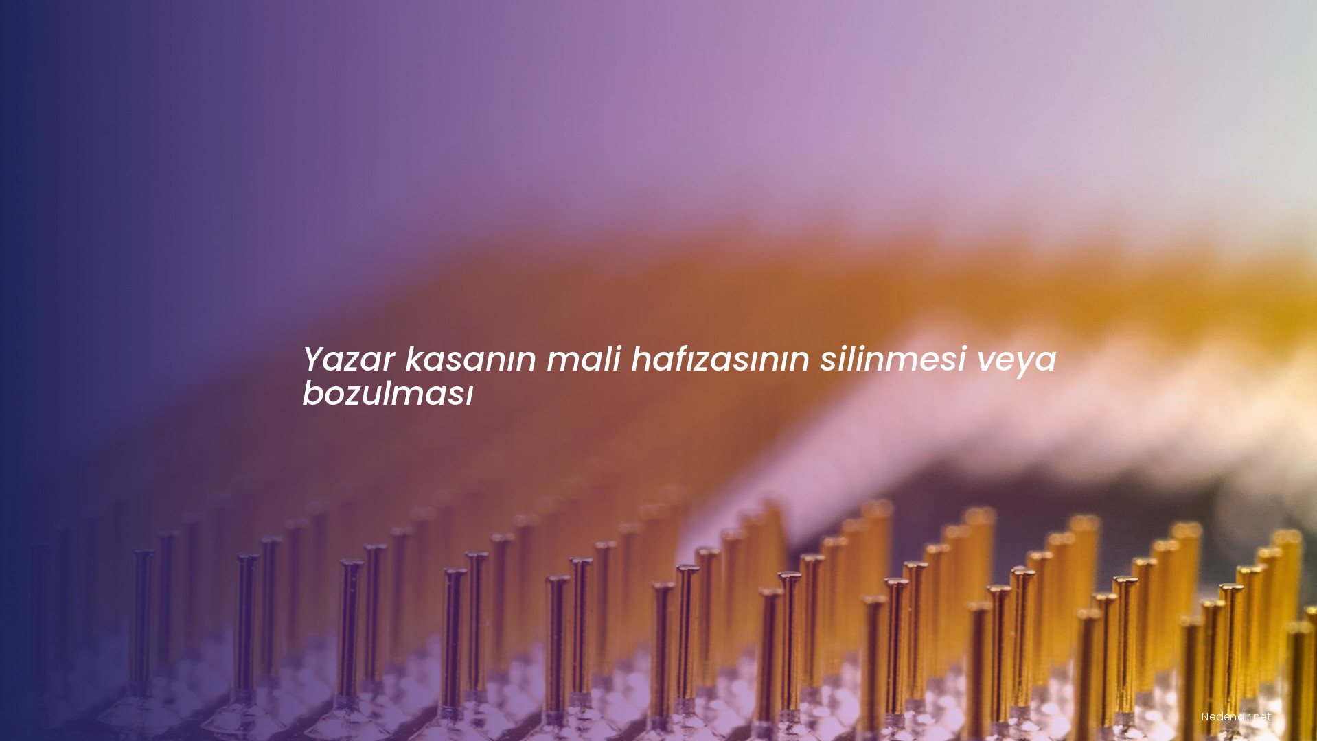 Yazar kasanın mali hafızasının silinmesi veya bozulması
